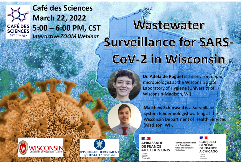 Poster image for presentation of Wastewater surveillance for SARS-CoV-2 in Wisconsin