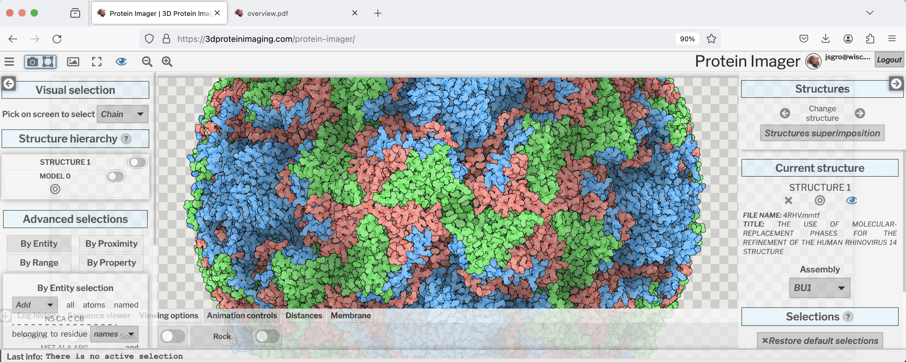 3d protein imaging web interface